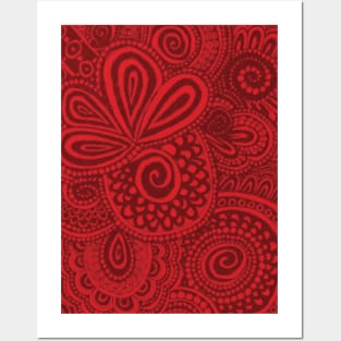 Big Red Pina Swirls Posters and Art